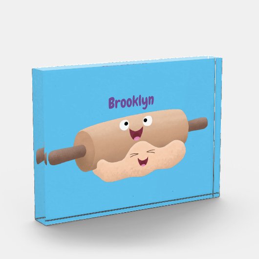 Niedliches Button und Teig Backwaren Cartoon Fotoblock (Links)