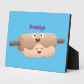 Niedliches Button und Teig Backwaren Cartoon Fotoplatte (Seite)