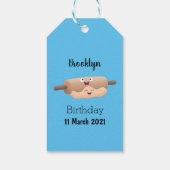 Niedliches Button und Teig Backwaren Cartoon Geschenkanhänger (Rückseite)