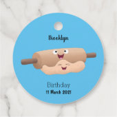 Niedliches Button und Teig Backwaren Cartoon Geschenkanhänger (Rückseite)
