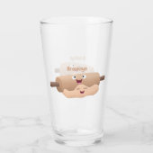 Niedliches Button und Teig Backwaren Cartoon Glas (Rückseite)