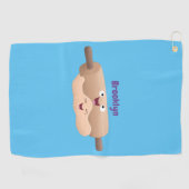 Niedliches Button und Teig Backwaren Cartoon Golfhandtuch (Horizontal)