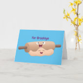 Niedliches Button und Teig Backwaren Cartoon Karte (Gelbe Blume)