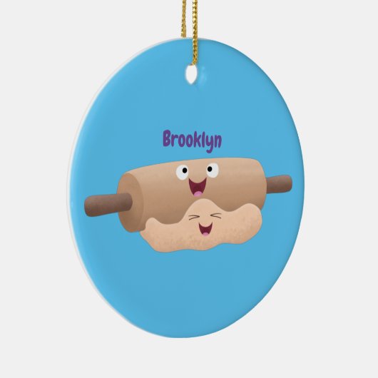 Niedliches Button und Teig Backwaren Cartoon Keramik Ornament (Rechts)