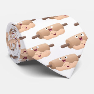 Niedliches Button und Teig Backwaren Cartoon Krawatte