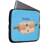 Niedliches Button und Teig Backwaren Cartoon Laptopschutzhülle (Vorne Rechts)