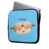 Niedliches Button und Teig Backwaren Cartoon Laptopschutzhülle (Vorderseite Links)