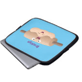 Niedliches Button und Teig Backwaren Cartoon Laptopschutzhülle (Vorne Knopf)