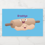 Niedliches Button und Teig Backwaren Cartoon Lebensmitteletikett (Einzelnes Label)