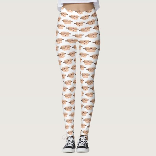 Niedliches Button und Teig Backwaren Cartoon Leggings (Vorderseite)
