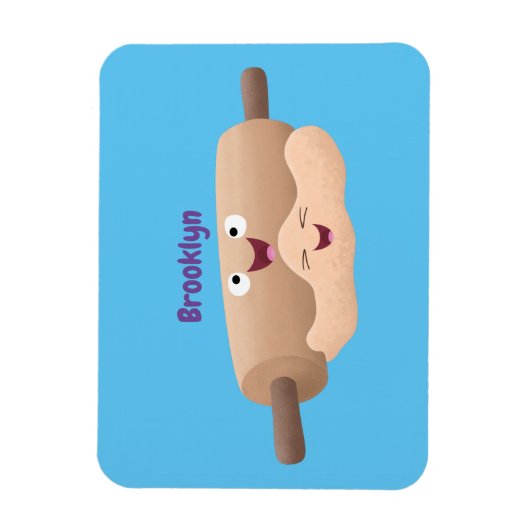 Niedliches Button und Teig Backwaren Cartoon Magnet (Vertikal)