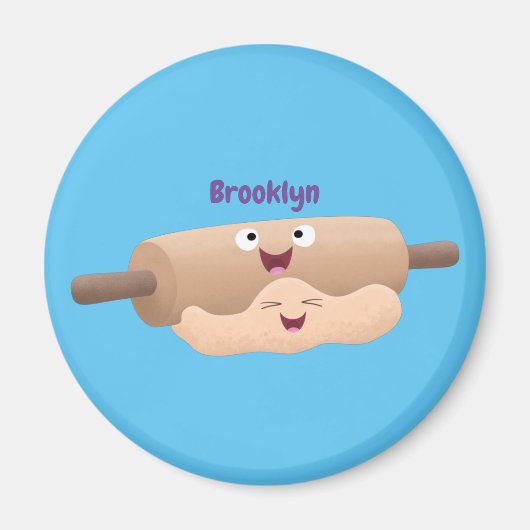Niedliches Button und Teig Backwaren Cartoon Magnet (Vorne)