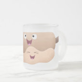Niedliches Button und Teig Backwaren Cartoon Mattglastasse (VorderseiteRechts)