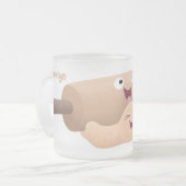 Niedliches Button und Teig Backwaren Cartoon Mattglastasse (Vorderseite Links)