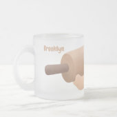Niedliches Button und Teig Backwaren Cartoon Mattglastasse (Links)