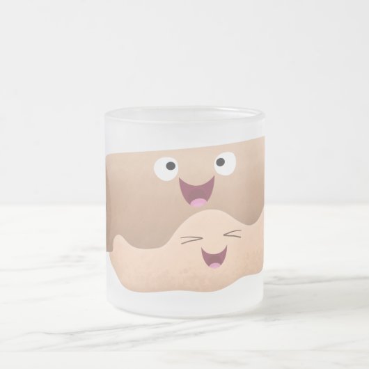 Niedliches Button und Teig Backwaren Cartoon Mattglastasse (Mittel)