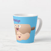 Niedliches Button und Teig Backwaren Cartoon Milchtasse (Rechte Ecke)