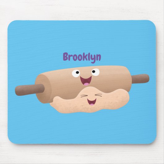 Niedliches Button und Teig Backwaren Cartoon Mousepad (Vorne)
