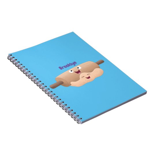 Niedliches Button und Teig Backwaren Cartoon Notizblock (Rechte Seite)