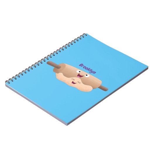 Niedliches Button und Teig Backwaren Cartoon Notizblock (Linke Seite)