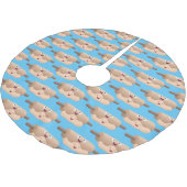 Niedliches Button und Teig Backwaren Cartoon Polyester Weihnachtsbaumdecke (Schrägansicht)