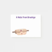 Niedliches Button und Teig Backwaren Cartoon Post-it Klebezettel (Vorderseite)