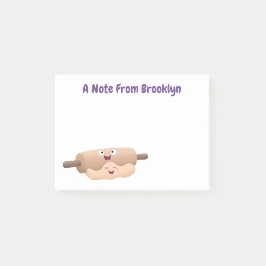 Niedliches Button und Teig Backwaren Cartoon Post-it Klebezettel (Vorderseite)