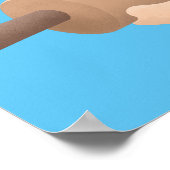 Niedliches Button und Teig Backwaren Cartoon Poster (Ecke)