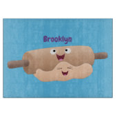 Niedliches Button und Teig Backwaren Cartoon Schneidebrett (Vorderseite)