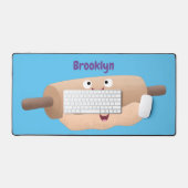 Niedliches Button und Teig Backwaren Cartoon Schreibtischunterlage (Tastatur & Maus)