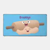 Niedliches Button und Teig Backwaren Cartoon Schreibtischunterlage (Vorderseite)