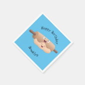 Niedliches Button und Teig Backwaren Cartoon Serviette (Ecke)