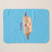 Niedliches Button und Teig Backwaren Cartoon Sherpadecke (Vorderseite (Horizontal))