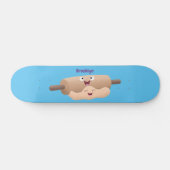 Niedliches Button und Teig Backwaren Cartoon Skateboard (Horizontal)