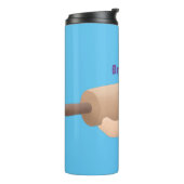Niedliches Button und Teig Backwaren Cartoon Thermosbecher (Nach links gedreht)