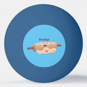 Niedliches Button und Teig Backwaren Cartoon Tischtennisball