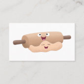 Niedliches Button und Teig Backwaren Cartoon Visitenkarte (Rückseite)