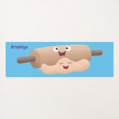 Niedliches Button und Teig Backwaren Cartoon Yogamatte (Rückseite (Horizontal))