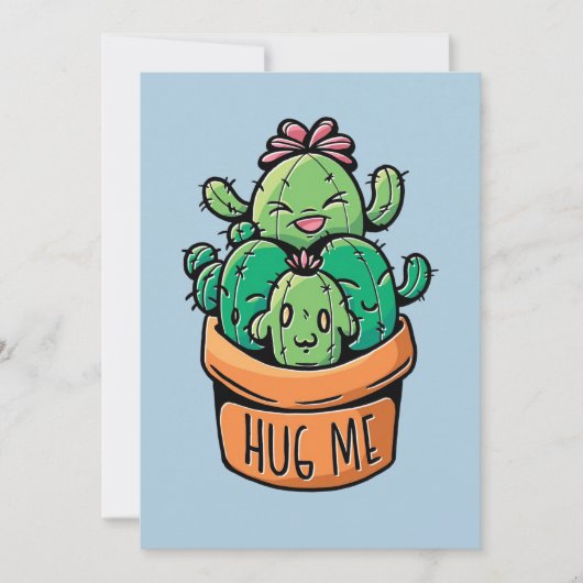 Niedliches Cacti Hug Save The Date (Vorderseite)