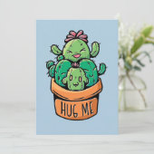 Niedliches Cacti Hug Save The Date (Stehend Vorderseite)
