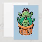 Niedliches Cacti Hug Save The Date (Vorne/Hinten)