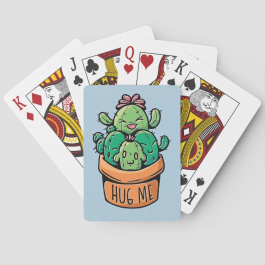 Niedliches Cacti Hug Spielkarten (Rückseite)
