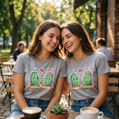 Niedliches Cactus Couple Design Tri-Blend Shirt