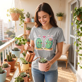 Niedliches Cactus Couple Design Tri-Blend Shirt