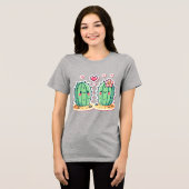 Niedliches Cactus Couple Design Tri-Blend Shirt (Vorderseite voll)