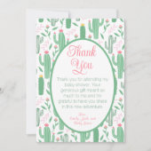 Niedliches Cactus Floral Baby Shower Foto Vielen D Dankeskarte (Vorderseite)