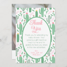 Niedliches Cactus Floral Baby Shower Foto Vielen D Dankeskarte