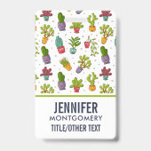 Niedliches Cactus Nature Succulents-Muster Ausweis (Rückseite)