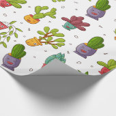 Niedliches Cactus Nature Succulents-Muster Geschenkpapier (Ecke)