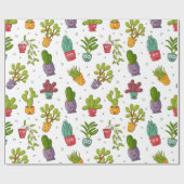 Niedliches Cactus Nature Succulents-Muster Geschenkpapier (Flach)